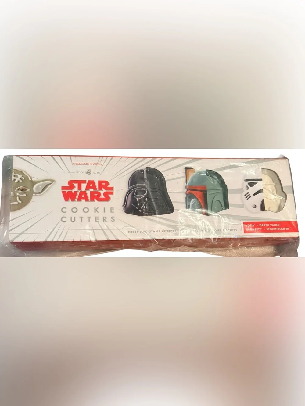 Williams Sonoma Star Wars Cookie Cutters Set of 4 Yoda Darth Vader etc - NEW